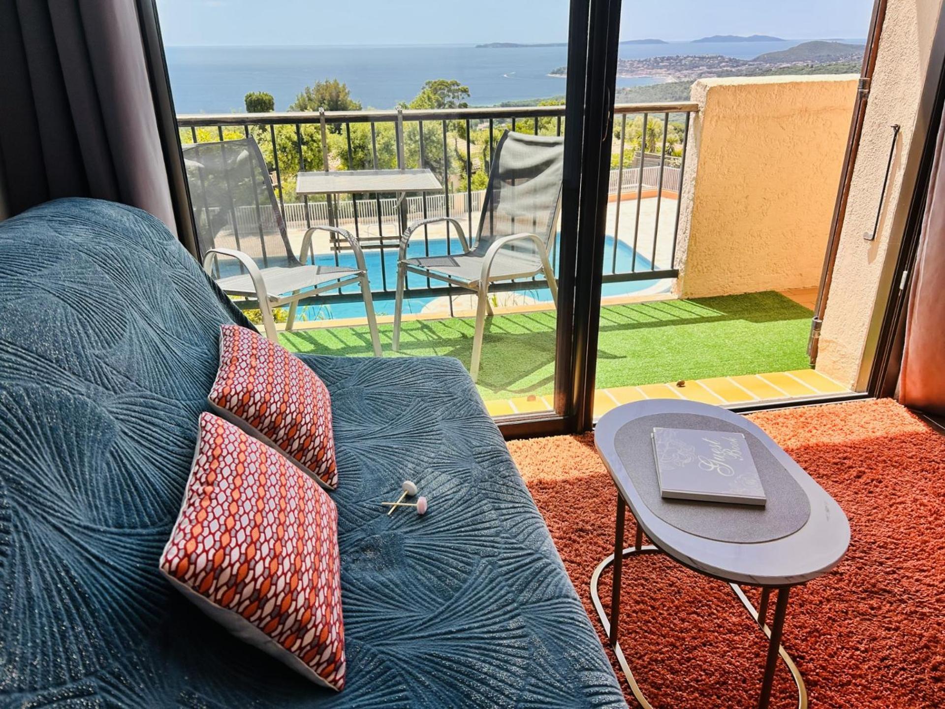 Studio Pool House Vue Mer A 180° - Sea View- Wifi La Croix-Valmer Esterno foto